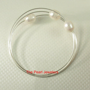 9400220-Hand-Crafted-Sterling-Silver-Wire-Triple-White-Pearls-Bangles