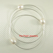 Load image into Gallery viewer, 9400220-Hand-Crafted-Sterling-Silver-Wire-Triple-White-Pearls-Bangles