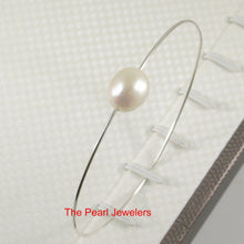 Load image into Gallery viewer, 9400230-simple-Handcrafted-White-Freshwater-Pearl-Bangle-Solid-Sterling-Silver
