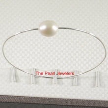 Load image into Gallery viewer, 9400230-simple-Handcrafted-White-Freshwater-Pearl-Bangle-Solid-Sterling-Silver