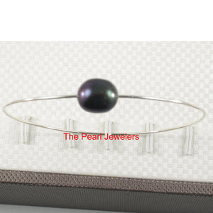 9400231-Simple-Handcrafted-Bangle-Solid-Silver-925-Black-Freshwater-Pearl