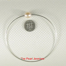 Load image into Gallery viewer, 9400232-Simple-Handcrafted-Bangle-Solid-Sterling-Silver-925-Pink-Freshwater-Pearl