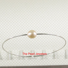 Load image into Gallery viewer, 9400232-Simple-Handcrafted-Bangle-Solid-Sterling-Silver-925-Pink-Freshwater-Pearl