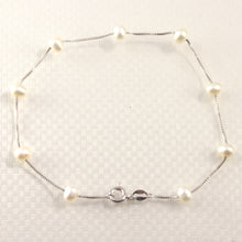 Load image into Gallery viewer, 9402090-White-Freshwater-Pearl-Tin-Cup-Anklet-925-Solid-Sterling-Silver