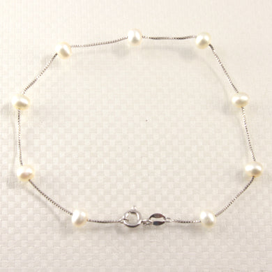 9402090-White-Freshwater-Pearl-Tin-Cup-Anklet-925-Solid-Sterling-Silver