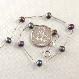 9402091-Black-Freshwater-Pearl-Tin-Cup-Anklet-925-Solid-Sterling-Silver