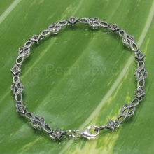 Load image into Gallery viewer, 9405021-Sterling-Silver-Handcrafted-Infinite-Design-Marcasite-Bracelet