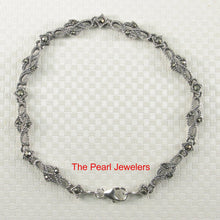 Load image into Gallery viewer, 9405021-Sterling-Silver-Handcrafted-Infinite-Design-Marcasite-Bracelet