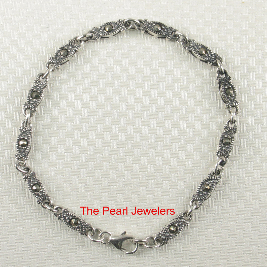 9405041-Hand-Crafted-Seeing-Eye-Design-Marcasite-Bracelet-Sterling-Silver