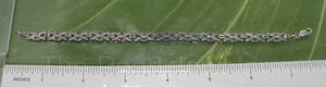 9405071-Sterling-Silver-Hand-Crafted-Interlock-Design-Marcasite-Bracelet