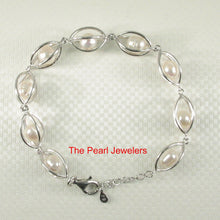 Load image into Gallery viewer, 9409940-Sterling-Silver-Lucky-Lantern-Design-White-Cultured-Pearl-Bracelet