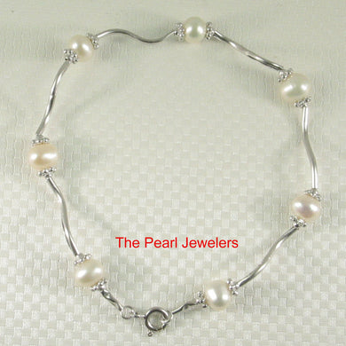 9409970-Solid-Sterling-Silver-Genuine-White-Cultured-Pearls-S-Link-Bracelet