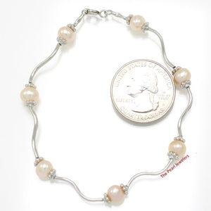 9409972-Solid-Sterling-Silver-Genuine-Peach-Cultured-Pearls-S-Link-Bracelet