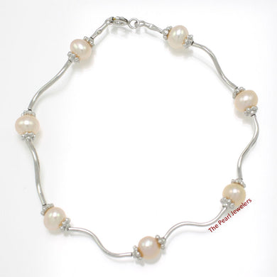 9409972-Solid-Sterling-Silver-Genuine-Peach-Cultured-Pearls-S-Link-Bracelet