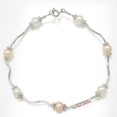 9409973-Genuine-Peach-White-Cultured-Pearls-Bracelet-Solid-Sterling-Silver