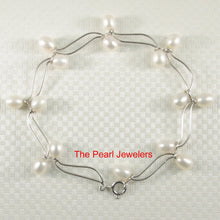 Load image into Gallery viewer, 9409980-Solid-Sterling-Silver-Bracelets-8-Segments-of-White-Cultured-Pearl
