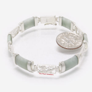 9410016-Celadon-Jade-Bracelet-925-Sterling-Silver-Dragon-Engraved-Links