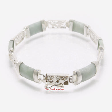 9410016-Celadon-Jade-Bracelet-925-Sterling-Silver-Dragon-Engraved-Links