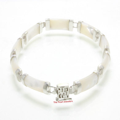 9410020-Nine-Segment-Mother-of-Pearl-Bracelet-925-Sterling-Silver-Links