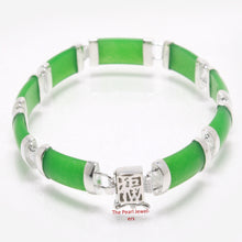 Load image into Gallery viewer, 9410023-Nine-Segment-Green-Jade-Bracelet-925-Sterling-Silver-Links