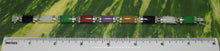 Load image into Gallery viewer, 9410029-Nine-Segment-Multi-Color-Jade-Bracelet-925-Sterling-Silver-Links