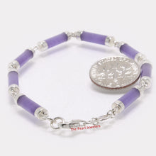 Load image into Gallery viewer, 9410032-Sterling-Silver-Links-Eight-Segment-Lavender-Jade-Cylinder-Bracelet