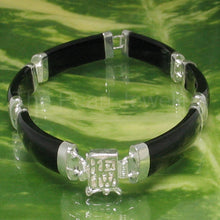 Load image into Gallery viewer, 9410061-Six-Segment-Black-Onyx-Bracelet-925-Sterling-Silver-Links