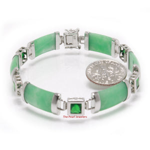 9410073-Green-Jade-Bracelet-925-Sterling-Silver-Emerald-Cubic-Zirconia-Links