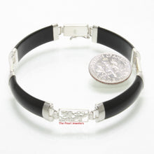 Load image into Gallery viewer, 9410081-Black-Onyx-Bracelet-Solid-Sterling-Silver-925-Dragon-Engraved-Links
