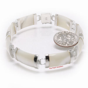 9410130-Eight-Segment-Mother-of-Pearl-Bracelet-Solid-Sterling-Silver-Links