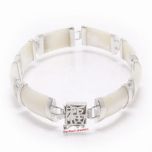 Load image into Gallery viewer, 9410130-Eight-Segment-Mother-of-Pearl-Bracelet-Solid-Sterling-Silver-Links