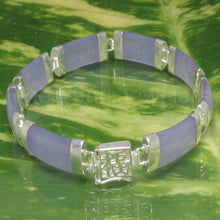 Load image into Gallery viewer, 9410132-Sterling-Silver-Featuring-Eight-Curved-Lavender-Jade-Bracelet