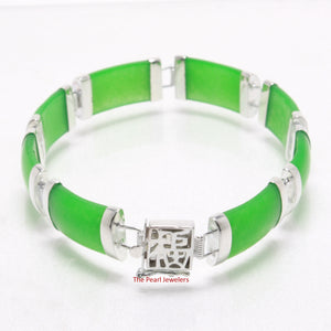 9410133-Eight-Segment-Green-Jade-Bracelet-Sterling-Silver-Links