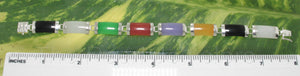9410139-Eight-Segment-Multi-Color-Jade-Bracelet-Sterling-Silver-Links