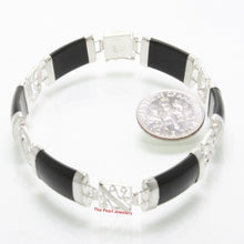 Load image into Gallery viewer, 9410161-Black-Onyx-Linked-Sterling-Silver-Partitions-Bracelet