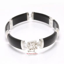 Load image into Gallery viewer, 9410191-Black-Onyx-Oriental-Clasp-925-Sterling-Silver-Partitions-Bracelet