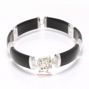 9410191-Black-Onyx-Oriental-Clasp-925-Sterling-Silver-Partitions-Bracelet