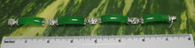 Load image into Gallery viewer, 9410333-Sterling-Silver-Dragon-Design-Four-Green-Jade-Segments-Bracelet