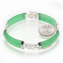 Load image into Gallery viewer, 9410353-Green-Jade-Bracelet-Sterling-Silver-Oriental-Character-Chain-Links
