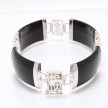 Load image into Gallery viewer, 9410391-Sterling-Silver-Oriental-Symbol-Four-Black-Onyx-Bracelets