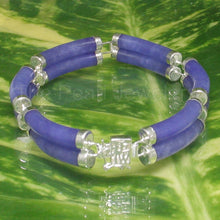 Load image into Gallery viewer, 9410442-Purple-Jade-Double-Tube-Sterling-Silver-Chain-Link-Bracelet