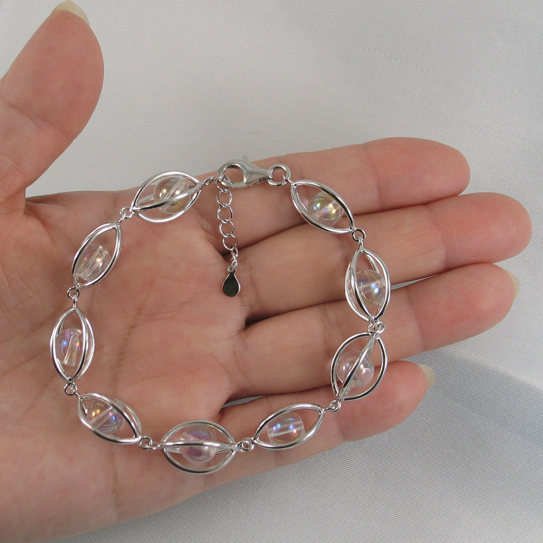 9419940-Solid-Silver-925-Lucky-Lantern-Design-Genuine-Crystal-Bracelet