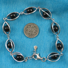 Load image into Gallery viewer, 9419941-Solid-Sterling-Silver-Lucky-Lantern-Design-Black-Onyx-Bracelet