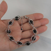 Load image into Gallery viewer, 9419941-Solid-Sterling-Silver-Lucky-Lantern-Design-Black-Onyx-Bracelet