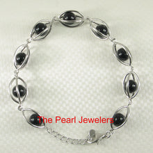 Load image into Gallery viewer, 9419942-Solid-Sterling-Silver-Lucky-Lantern-Design-Genuine-Garnet-Bracelet