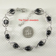 Load image into Gallery viewer, 9419942-Solid-Sterling-Silver-Lucky-Lantern-Design-Genuine-Garnet-Bracelet