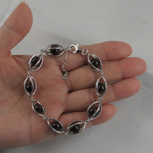 Load image into Gallery viewer, 9419942-Solid-Sterling-Silver-Lucky-Lantern-Design-Genuine-Garnet-Bracelet