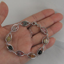 Load image into Gallery viewer, 9419944-Genuine-Tourmaline-Solid-Sterling-Silver-Lucky-Lantern-Bracelet