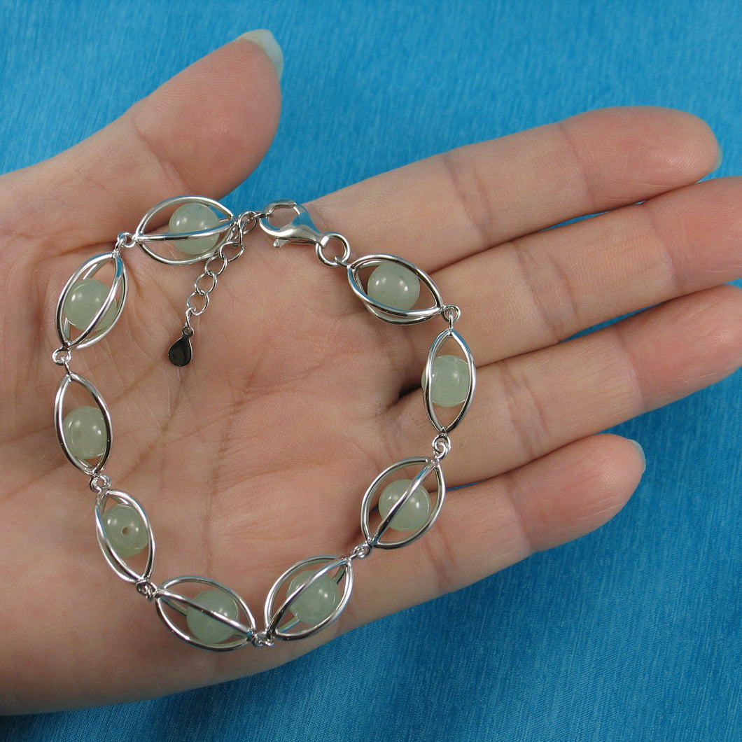 9419948-Genuine-Aventurine-Solid-Sterling-Silver-Lucky-Lantern-Bracelet