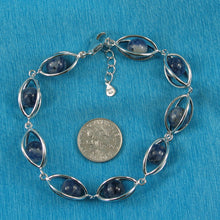 Load image into Gallery viewer, 9419949-Solid-Sterling-Silver-Lucky-Lantern-Genuine-Sodalite-Bracelet